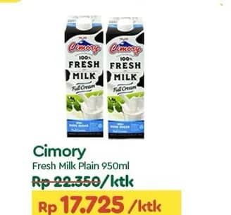 Promo Harga Cimory Fresh Milk Full Cream 950 ml - TIP TOP