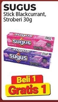 Promo Harga Sugus Permen Stick Blackcurrant, Strawberry 30 gr - Alfamart