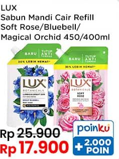 Promo Harga LUX Botanicals Body Wash Soft Rose, Blue Bell, Magical Orchid 400 ml - Indomaret