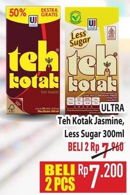 Promo Harga Ultra Teh Kotak Jasmine, Less Sugar 300 ml - Hypermart