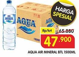 Promo Harga AQUA Air Mineral 1500 ml - Superindo