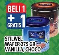 Promo Harga Biskitop Stilwel Wafer Cream Chocolate, Vanilla Milk 275 gr - Hypermart