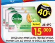 Promo Harga Dettol Bar Soap Lasting Fresh, Cool, Reenergize 100 gr - Superindo