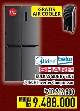 Promo Harga MIDEA MIDEA/BEKO/SHARP Kulkas Side By Side  - Hypermart