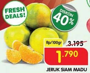 Promo Harga Jeruk Siam Madu per 100 gr - Superindo