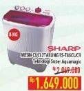 Promo Harga SHARP Washing Machine Twin Tub ES T85CL  - Hypermart