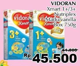 Promo Harga VIDORAN Xmart 1+/Xmart 3+ Madu, Vanilla 750 gr - Giant