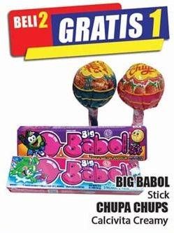 Promo Harga Beli 2 Gratis 1 BIG BABOL Stick & CHUPA CHUPS Calcivita Creamy  - Hari Hari