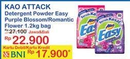 Promo Harga ATTACK Easy Detergent Powder Purple Blossom, Romantic Flower 1200 gr - Indomaret