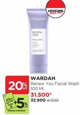 Promo Harga Wardah Renew You Face Wash 100 ml - Watsons