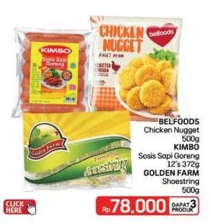 Promo Harga Belfoods Nugget/Kimbo Sosis Sapi Goreng/Golden Farm French Fries   - LotteMart