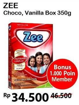 Promo Harga ZEE Susu Bubuk Chocolate, Vanilla 350 gr - Alfamart