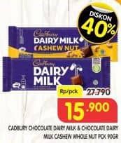 Promo Harga Cadbury Dairy Milk Cashew Nut 90 gr - Superindo