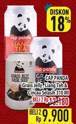 Promo Harga Cap Panda Minuman Kesehatan Cincau, Liang Teh, Cincau Selasih 310 ml - Hypermart
