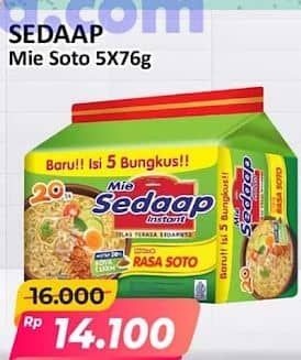 Promo Harga Sedaap Mie Kuah Soto per 5 pcs 75 gr - Alfamart