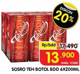 Promo Harga Sosro Teh Botol 200 ml - Superindo