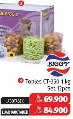 Promo Harga BIGGY Toples CT-350 per 12 pcs 1 kg - Lotte Grosir