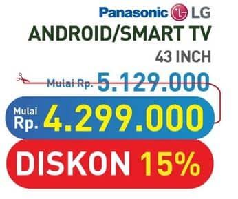 Promo Harga Panasonic/LG Android/Smart TV 43 Inch  - Hypermart