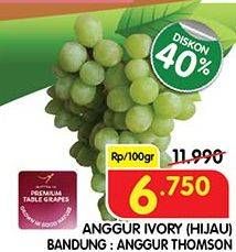 Promo Harga Anggur Ivory per 100 gr - Superindo