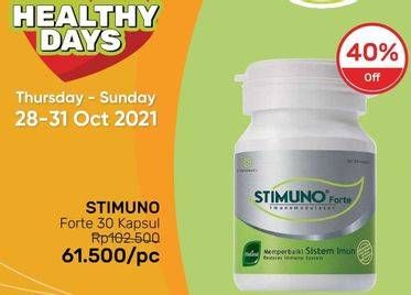 Promo Harga STIMUNO Forte Restores Immune System Capsule 30 pcs - Guardian