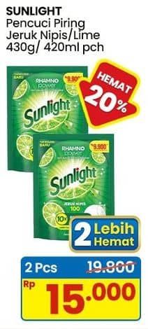 Promo Harga Sunlight Pencuci Piring Jeruk Nipis 100 435 ml - Indomaret