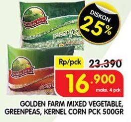 Promo Harga GOLDEN FARM Mixed Vegetable, Green Peas, Corn Kernel 500 g  - Superindo