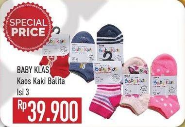 Promo Harga BABY KLAS Kaos Kaki Balita 3 pcs - Hypermart