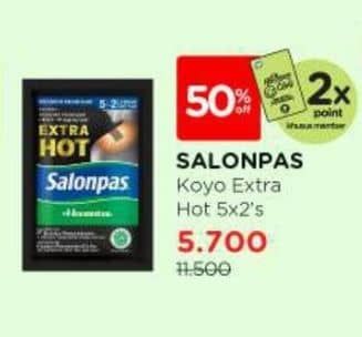 Promo Harga Salonpas Koyo Pereda Nyeri Extra Hot 10 pcs - Watsons