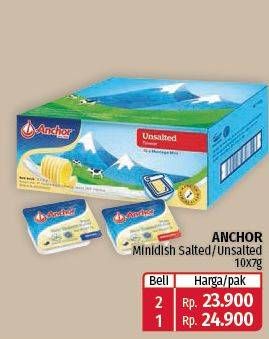 Promo Harga Anchor Butter Salted Minidish, Unsalted Minidish per 10 pcs 7 gr - Lotte Grosir