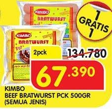 Promo Harga KIMBO Bratwurst All Variants per 2 pouch 500 gr - Superindo