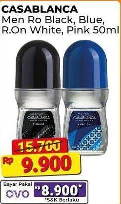 Promo Harga Casablanca Men Roll On Blue, Black, Pink, Silver 50 ml - Alfamart