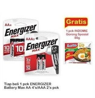 Promo Harga ENERGIZER Battery Max AA 4s/ AAA 2s  - Indomaret