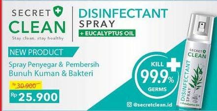 Promo Harga SECRET CLEAN  Eucalyptus Disinfectant Spray 200 ml - Alfamidi