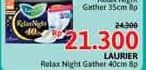 Promo Harga Laurier Relax Night Gathers 40cm 8 pcs - Alfamidi