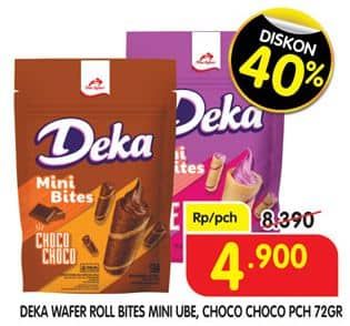 Promo Harga Deka Wafer Roll Bites Mini Ube, Choco Choco 80 gr - Superindo