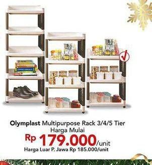 Promo Harga OLYMPLAST Multipurpose Rack 3/4/5  - Carrefour