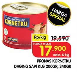 Promo Harga Pronas Kornetku Corned Beef 200 gr - Superindo