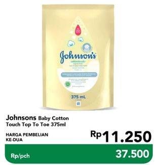 Promo Harga JOHNSONS Baby Cottontouch Top to Toe Bath 375 ml - Carrefour