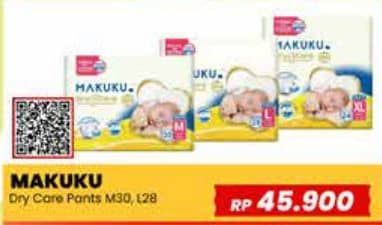 Promo Harga Makuku Dry & Care Celana M30, L28 28 pcs - Yogya