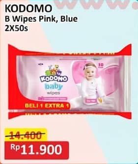 Promo Harga Kodomo Baby Wipes Rice Milk Pink, Classic Blue 50 pcs - Alfamart