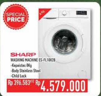 Promo Harga SHARP ES-FL1082 | Mesin Cuci Front Load 8kg  - Hypermart