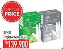 Promo Harga SENSI Hygenic Glove M 40 pcs - Hypermart