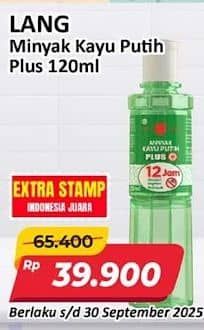 Promo Harga Cap Lang Minyak Kayu Putih Plus 12 Jam 120 ml - Alfamart