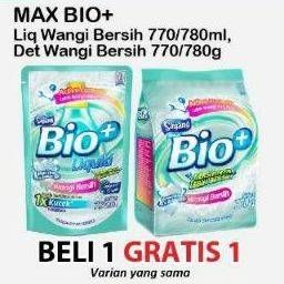 Promo Harga Max Bio+ Liq Wangi Bersih 770/780ml / Det Wangi Bersih 770/780g  - Alfamart