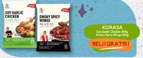 Promo Harga Korasa Chicken Soy Garlic Chicken, Smoky Spicy Wings 360 gr - Yogya