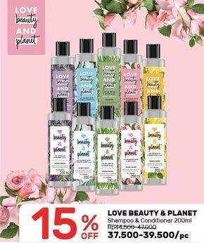 Promo Harga LOVE BEAUTY AND PLANET Shampoo & Conditioner 200 ml - Guardian