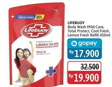 Promo Harga Lifebuoy Body Wash Mild Care, Total 10, Cool Fresh, Lemon Fresh 450 ml - Alfamidi