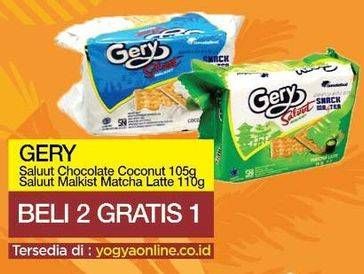Promo Harga GERY Malkist Matcha Latte, Chocolate Coconut per 3 pouch - Yogya