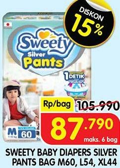 Promo Harga Sweety Silver Pants L54, M60, XL44 44 pcs - Superindo