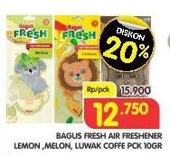 Promo Harga BAGUS Fresh Air Freshener Lemon, Melon, Luwak Coffee 10 gr - Superindo